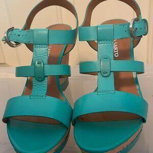 Franco Sarto blue leather wedge  - 10M - brand new